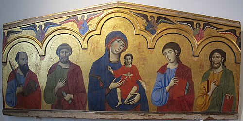 Vierge à l'Enfant entouré de quatre saints, 1270, Guido da Siena