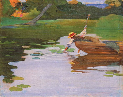 Mädchen im Kahn, 1897, Curt Herrmann