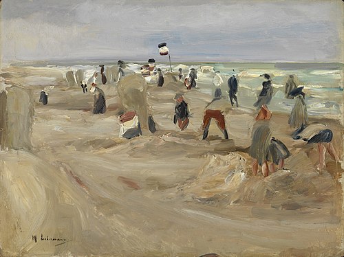 The beach of Noordwijk, 1908, Max Liebermann