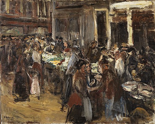 Vegetable market in Amsterdam, 1908, Max Liebermann