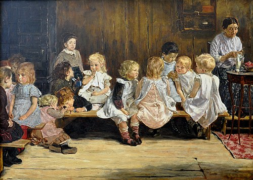 Infant school in Amsterdam, 1880, Max Liebermann