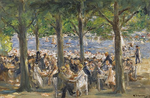 Beer garden near the Havel under trees, 1920, Max Liebermann