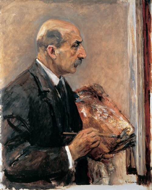 Selbstporträt mit Palette an der Staffelei, 1915, Max Liebermann