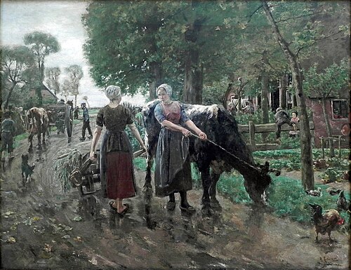 Dutch Village street, 1885, Max Liebermann