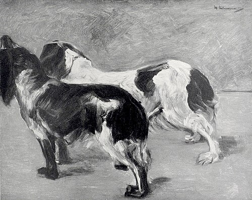 Zwei Spaniel, 1914, Max Liebermann