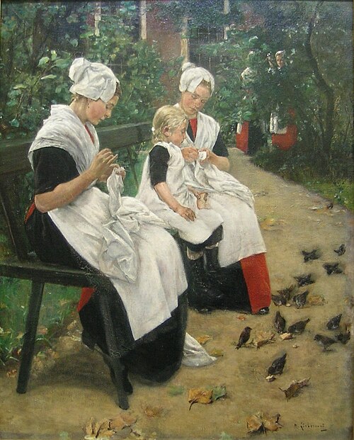 Amsterdamer Waisenmädchen im Garten, 1885, Max Liebermann