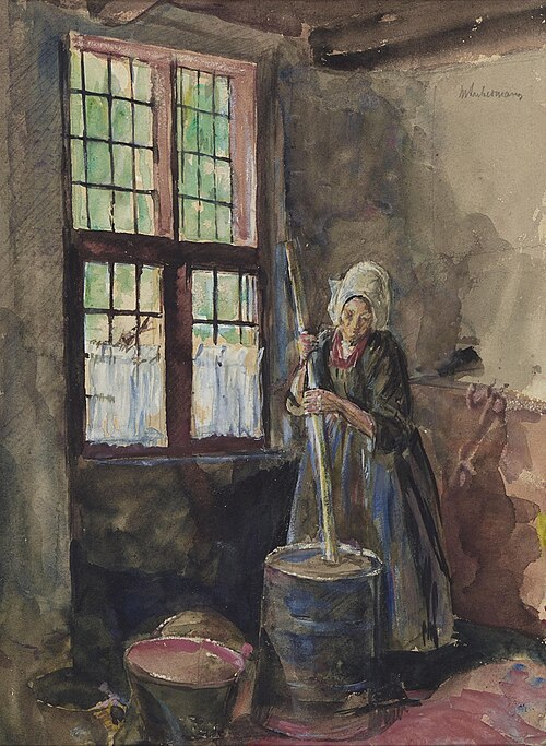 Beim Buttern, 1885, Max Liebermann