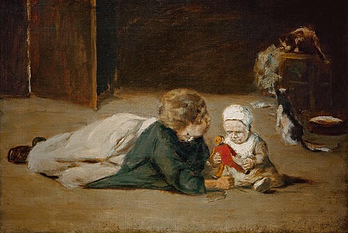Spielende Kinder – Studie, 1876, Max Liebermann