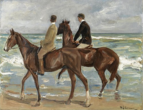 Deux cavaliers sur la plage à gauche, 1901, Max Liebermann