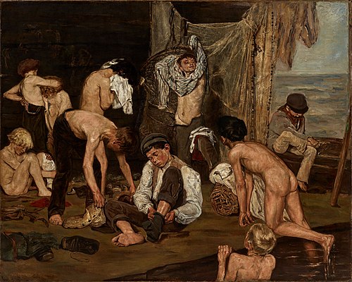 À la piscine, 1875, Max Liebermann