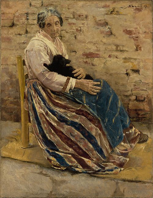 An Old Woman with Cat, 1878, Max Liebermann