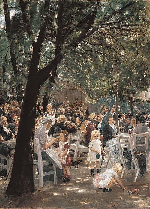 Biergarten à Munich, 1884, Max Liebermann