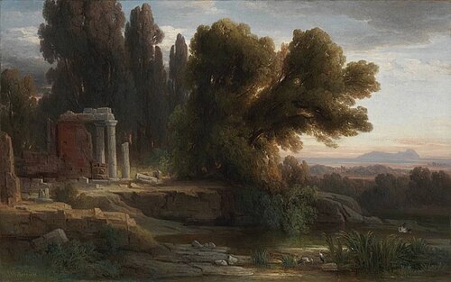 Hain bei Ariccia im Abendlicht, 1873, Ernst Willers