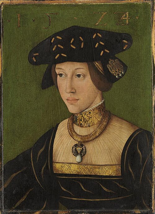 Portret van Maria van Hongarije (1505-1558), 1524, Hans Krell