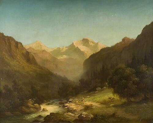Mountain Landscape with River, , Karl Friedrich Sommer