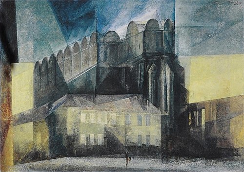 The Cathedral in Halle, 1931, Lyonel Feininger