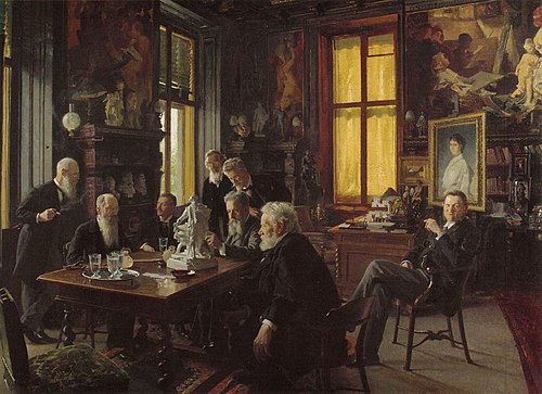 Meeting of the Makart monument committee in the Makart room of the Palais Dumba, 1897, Hans Temple