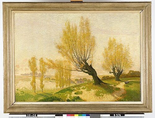 Knotwilgen op een heuvel met uitzicht op een vallei, 1904, Dirk Wiggers