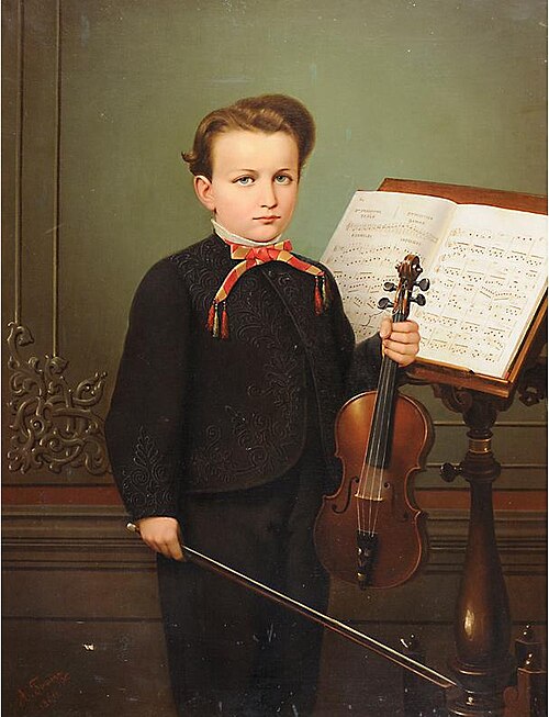 The violinist, 1866, Augusto Tominz