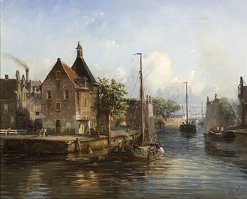 Het Kleinpoortje te Groningen van stadszijde, 1850, Albert Jurardus van Prooijen