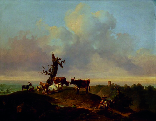 Kühe und Ziegen auf der Weide, 1840, Joseph Heicke