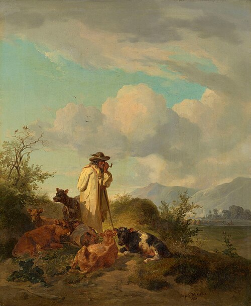 Shepherd in a Landscape, 1851, Joseph Heicke