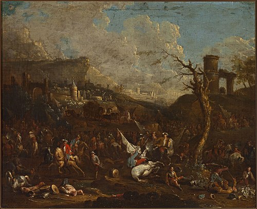 Battle near a port, , Arnold Frans Rubens