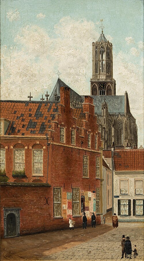 The Pieterskerkhof Utrecht, 1887, Gerardus Cornelis Marinus Wiesman