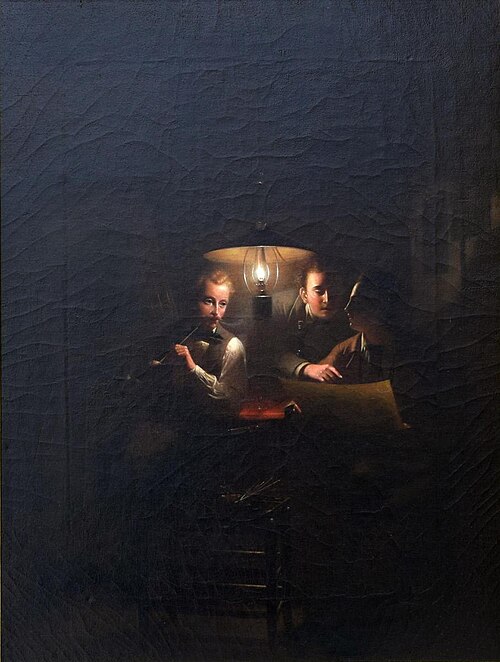 Candlelight Scene with Three Figures, 1875, Johannes Rosierse