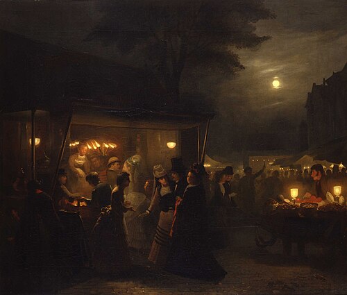 Kermis bij avond, 1867, Johannes Rosierse