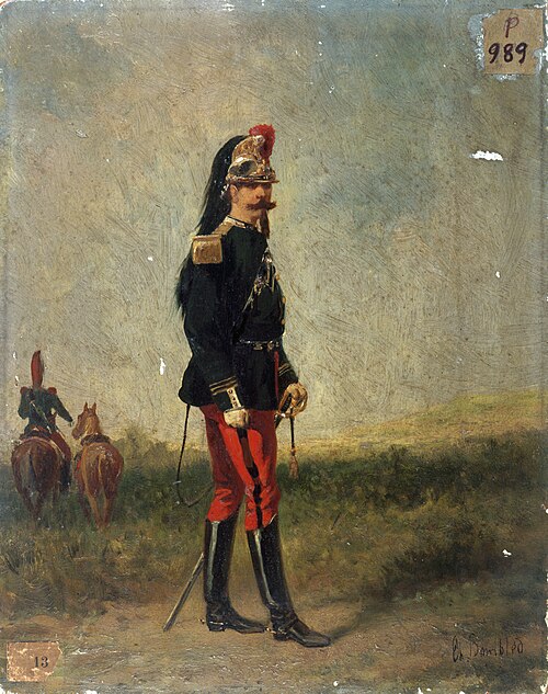 Portrait d'un officier de cuirassiers, 1860, Karel Frederik Bombled