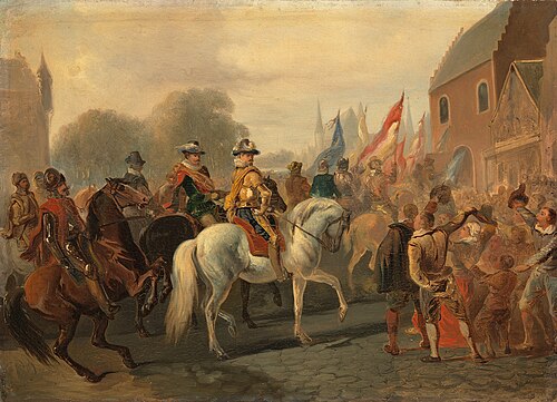 Anno 1591. De zegevierende terugkeer van Maurits in Den Haag, 1850, Karel Frederik Bombled