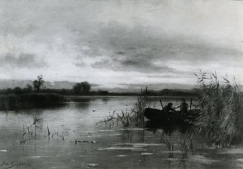 Avond op de plassen, 1875, Piet Schipperus