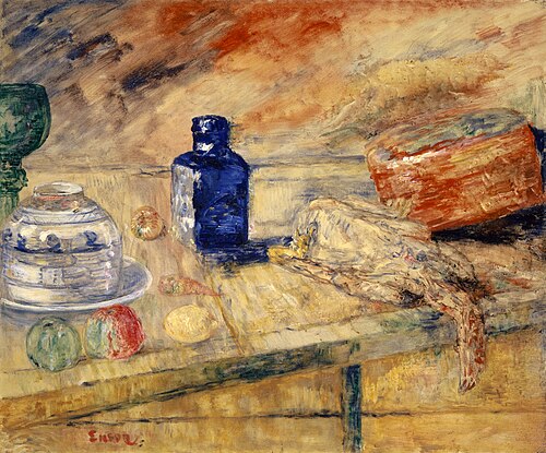 Blue Flask and Chicken, 1925, James Ensor