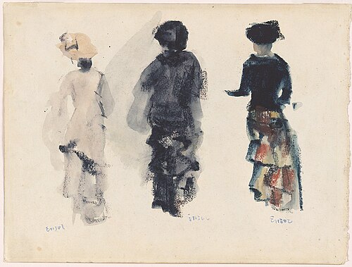 Three Silhouettes (recto), 1880, James Ensor