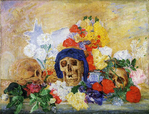 Crânes fleuris, 1908, James Ensor