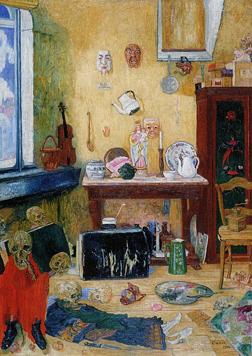 Des squelettes dans l'atelier, 1900, James Ensor