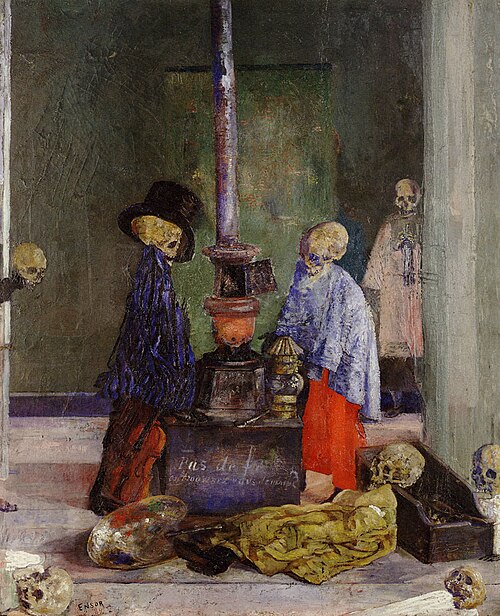 Squelettes se réchauffant, 1889, James Ensor