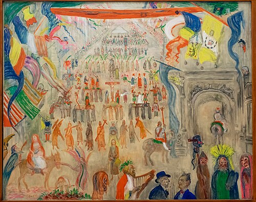 La procession des pénitents de Furnes, 1935, James Ensor