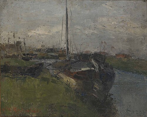 Péniches sur l'Yser, 1881, James Ensor