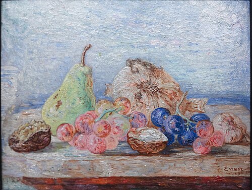 Pear, grapes and nuts, 1889, James Ensor