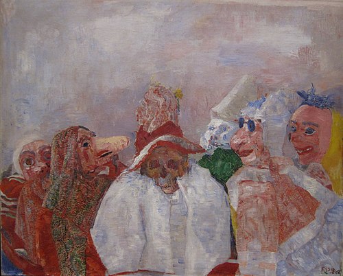 Masks Confronting Death, 1888, James Ensor