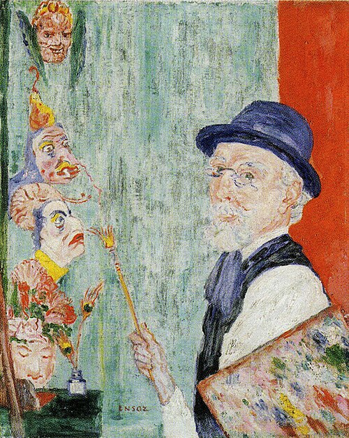 Self-Portrait with Masks, 1937, James Ensor