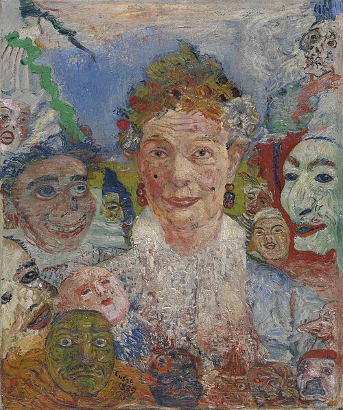 La vieille aux masques, 1889, James Ensor