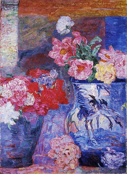 Fleurs et vase bleu, 1909, James Ensor