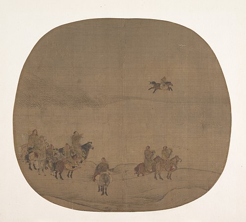 Nomads hunting with falcons, 1216, 