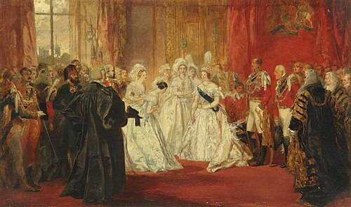Her Majesty the Queen Holding a Drawing Room at St James's Palace, 1851, John Gilbert