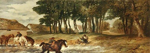The Horse Pond at Tarring, Sussex, 1882, John Gilbert