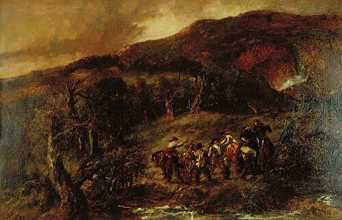 Landscape with Hunting Party, 1893, John Gilbert