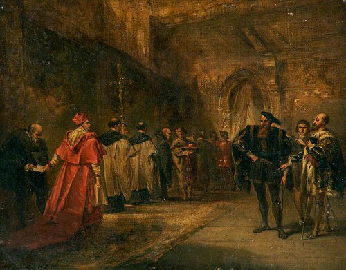 'Henry VIII', Act I, Scene 1, Cardinal Wolsey confronts Buckingham, , John Gilbert